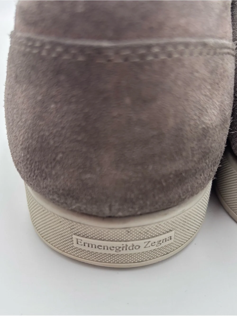 Ermenegildo Zegna Gray Suede Low -Top Derby Sneaker Shoes size 9 Made in Italy